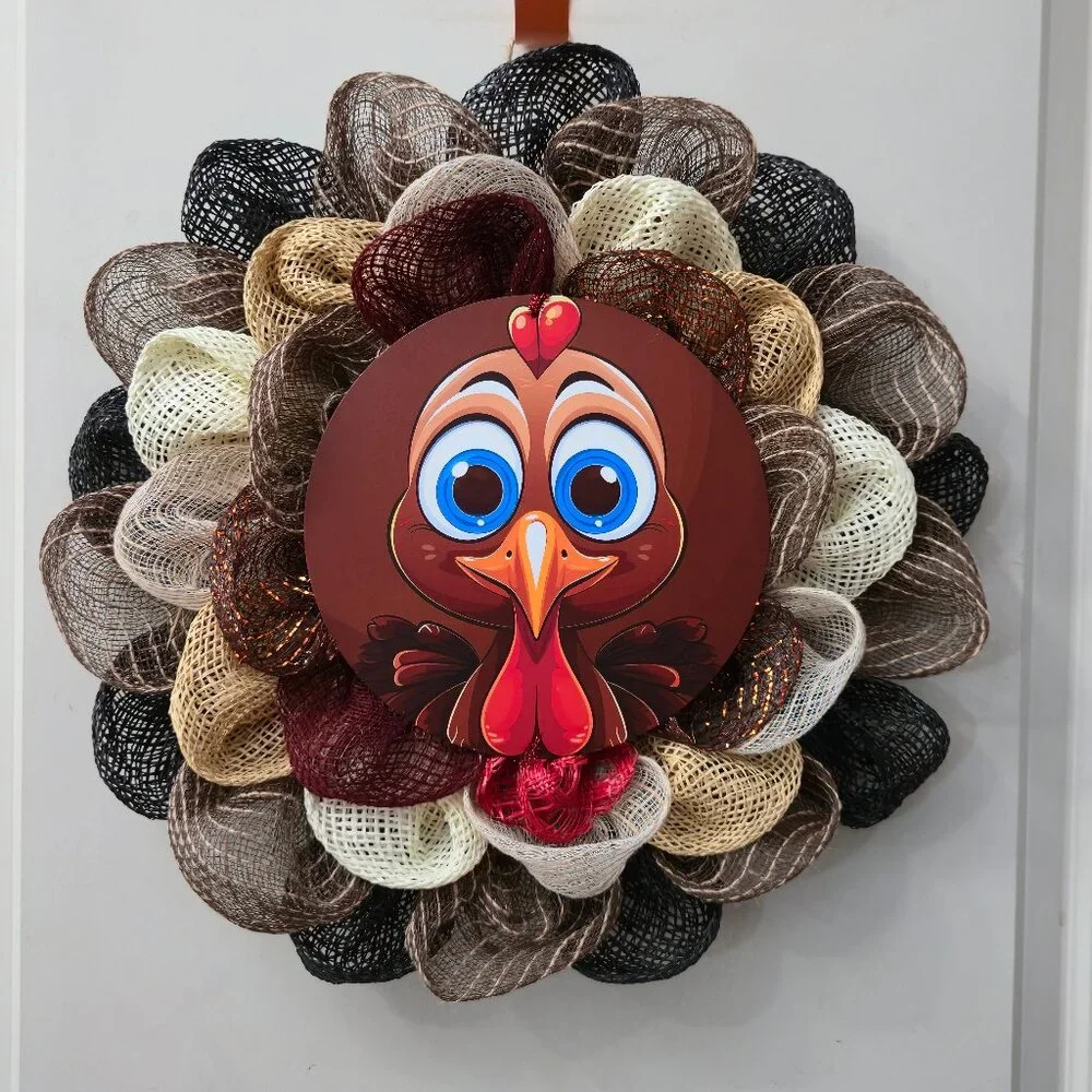 Gobble Gobble Turkey Thanksgiving Wreath